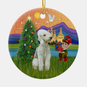 Xmas Fantasy - Bedlington Terrier Keramisch Ornament