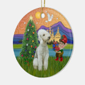 Xmas Fantasy - Bedlington Terrier Keramisch Ornament (Links)