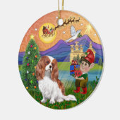 Xmas Fantasy-Blenheim Cavalier King Charles Spanie Keramisch Ornament (Links)