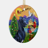 Xmas Fantasy* - Blue Great Dane (natuurlijke oren) Keramisch Ornament (Rechts)