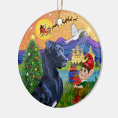 Xmas Fantasy* - Blue Great Dane (natuurlijke oren) Keramisch Ornament (Links)