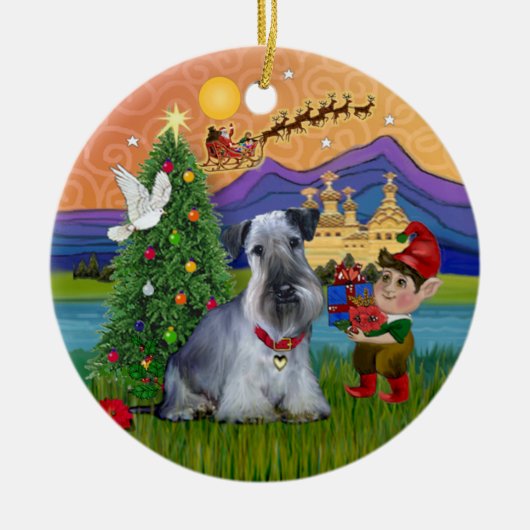 Xmas Fantasy - Cesky Terrier Keramisch Ornament (Voorkant)