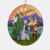 Xmas Fantasy - Cesky Terrier Keramisch Ornament (Links)
