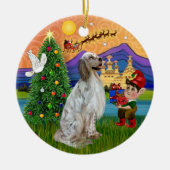 Xmas Fantasy - Engels Setter Keramisch Ornament (Voorkant)