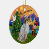 Xmas Fantasy - Engelse Setter Keramisch Ornament (Rechts)