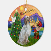 Xmas Fantasy - Engelse Setter Keramisch Ornament (Links)