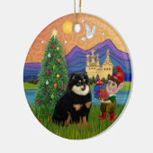 Xmas Fantasy - Pommerse (zwart en bruin) Keramisch Ornament (Links)