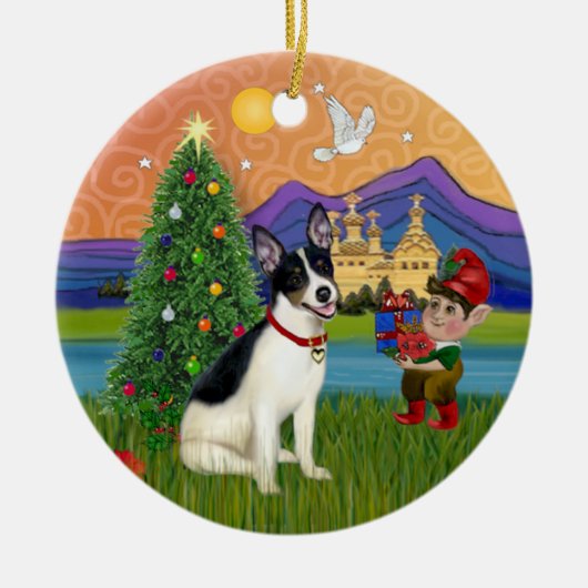 Xmas Fantasy - Rat Terrier Keramisch Ornament (Voorkant)