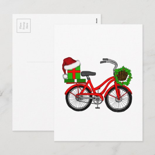 xmas-fiets feestdagenkaart (Voorkant / Achterkant)