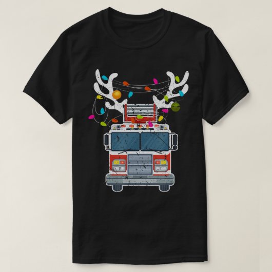 Xmas Fire Truck Reindekerstebrandblusser T-S T-shirt (Design voorkant)