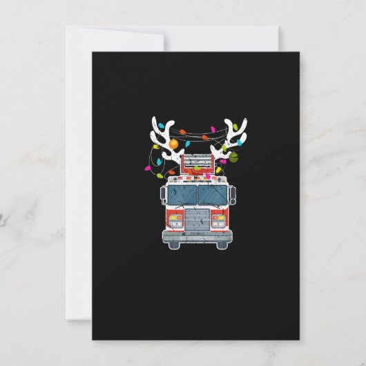 Xmas Fire Truck Reindekerstebrandweerman Kaart (Voorkant)