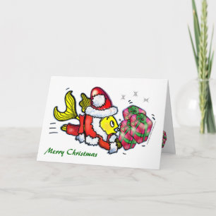 Xmas Fish - grappig leuk kerst Wenskaart Feestdagen Kaart