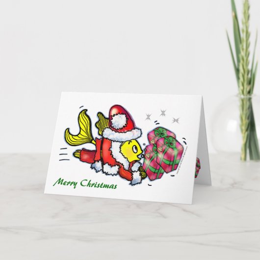 Xmas Fish - grappig leuk kerst Wenskaart Feestdagen Kaart (Voorkant)