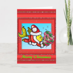 Xmas Fish - grappig leuk kerst Wenskaart Feestdagen Kaart
