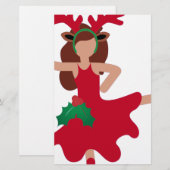 xmas flamenco dancer emoji briefpapier (Voorkant / Achterkant)
