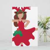 xmas flamenco dancer emoji briefpapier (Staand voorkant)