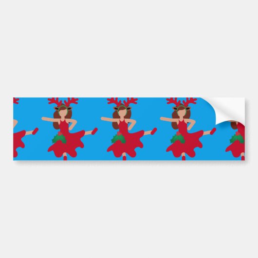 xmas flamenco dancer emoji bumpersticker (Voorkant)