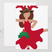 xmas flamenco dancer emoji feestdagenkaart (Voorkant / Achterkant)