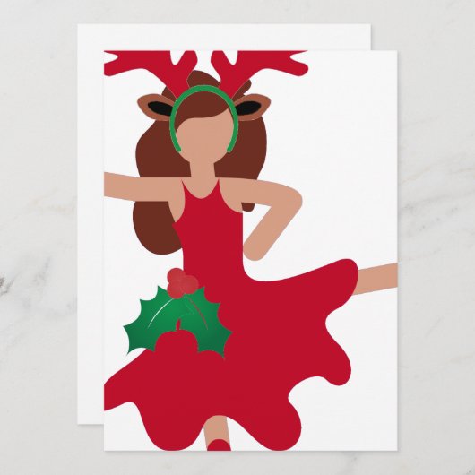 xmas flamenco dancer emoji feestdagenkaart (Voorkant / Achterkant)
