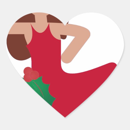 xmas flamenco dancer emoji hart sticker (Voorkant)