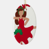 xmas flamenco dancer emoji keramisch ornament (Rechts)