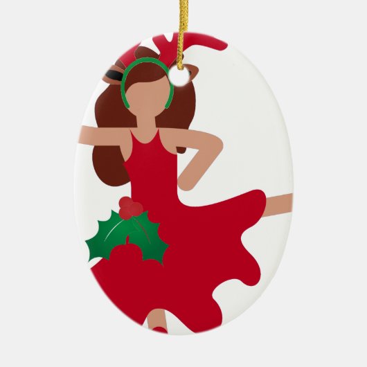 xmas flamenco dancer emoji keramisch ornament (Voorkant)