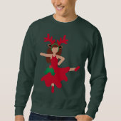 xmas flamenco dancer emoji mannen sweatshirt (Voorkant)