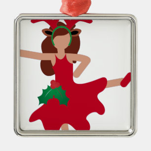 xmas flamenco dancer emoji metalen ornament