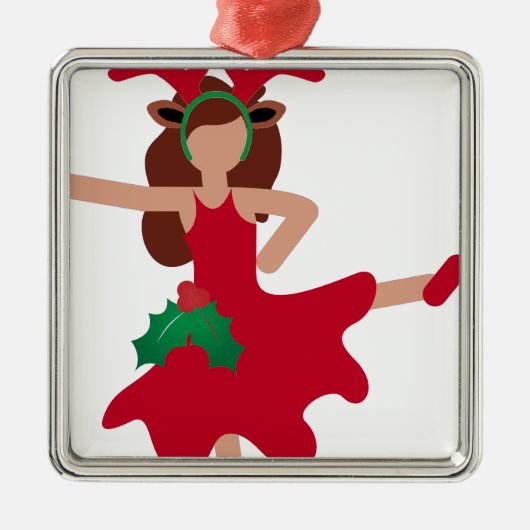 xmas flamenco dancer emoji metalen ornament (Voorkant)