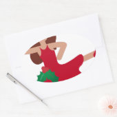 xmas flamenco dancer emoji ovale sticker (Envelop)