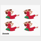 xmas flamenco dancer emoji ovale sticker (Vel)