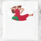 xmas flamenco dancer emoji ovale sticker (Tas)