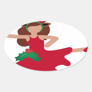 xmas flamenco dancer emoji ovale sticker