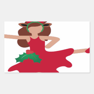 xmas flamenco dancer emoji rechthoekige sticker