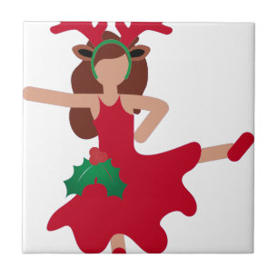 xmas flamenco dancer emoji tegeltje