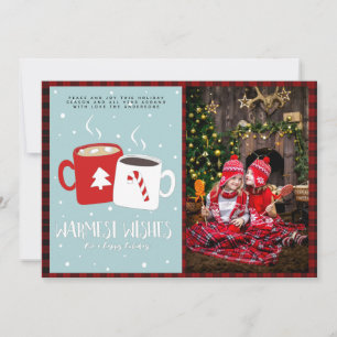 Xmas FOTO Buffalo Pset Modern Folk Art Hot Caca Kaart