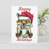 Xmas fox feestdagenkaart (Staand voorkant)