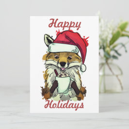 Xmas fox feestdagenkaart