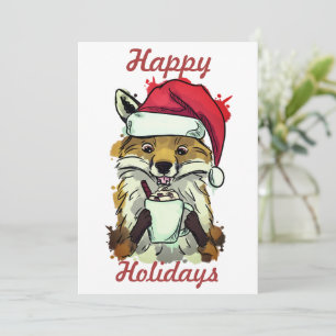 Xmas fox feestdagenkaart