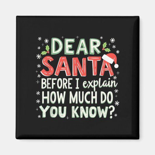 Xmas Funny Dear Santa Before I Explain How Much Do Magneet (Voorkant)