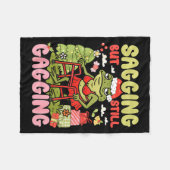 Xmas Funny Frog Meme Christmas Sagging But Still G Fleece Deken (Voorkant (Horizontaal))