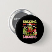 Xmas Funny Frog Meme Christmas Sagging But Still G Ronde Button 5,7 Cm (Voorkant /achterkant)