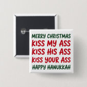 Xmas Funny Merry Christmas Sarcastic Rude Vierkante Button 5,1 Cm (Voorkant /achterkant)