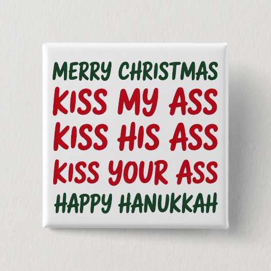 Xmas Funny Merry Christmas Sarcastic Rude Vierkante Button 5,1 Cm (Voorkant)