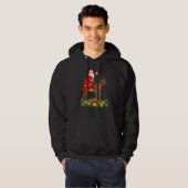 Xmas Funny Santa Riding Rhodesian Ridgeback Dog Hoodie (Voorkant volledig)