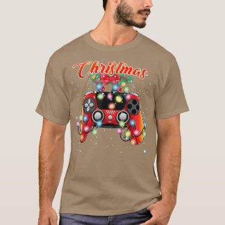 Xmas gamer, ideo Game Cosole met kerstlampjes T-Sh T-shirt