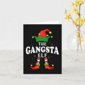 Xmas Gangsta Elf Familie Bijpassende Kerstmis Pyja Kaart (Gele Bloem)