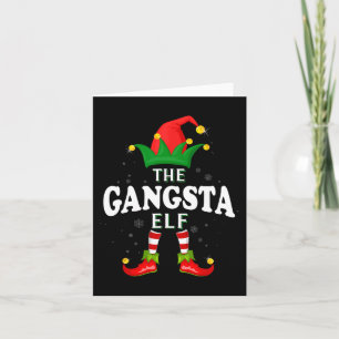Xmas Gangsta Elf Familie Bijpassende Kerstmis Pyja Kaart