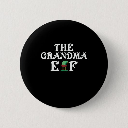 Xmas geeft de oma Elf Ronde Button 5,7 Cm (Voorkant)