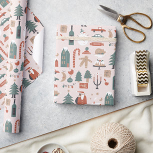 Xmas gekleurd Noel kerst inpakpapier